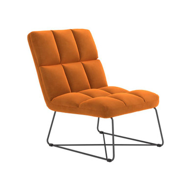 Armless Upholstered Accent Chair Burnt Orange