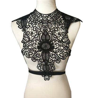 Bold Black Lace Cage Harness Top Gothic Lingerie