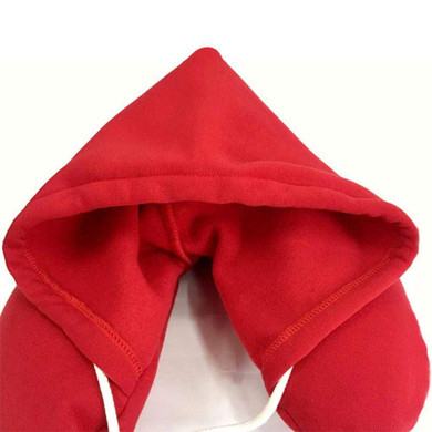 Hooded U-Shaped Pillow Office Travel Head Rest Neck Support Eye Mask