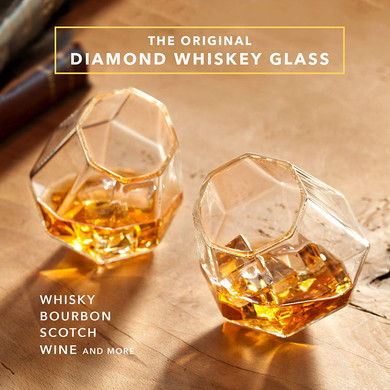 Dragon Glassware - Diamond shaped Glasses, 10-Ounce, Set of 2