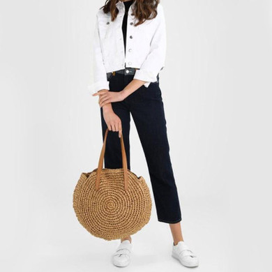 Ladies Large handbag - hand-woven big straw bag - beach holiday bag