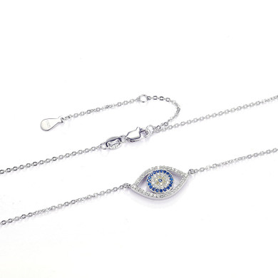 Evil Eye Necklace Sterling Silver | Gold, Silver, Rose Pendant Evil Eye Necklace Sterling Silver | Gold, Silver, Rose Pendant