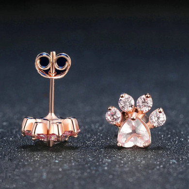 Cute Cat Paw Earrings - Silver