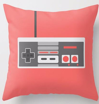 Retro Throw Pillow Classic Nintendo Controller Accent Pillow