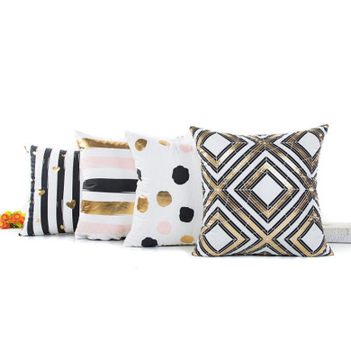 Black and Gold Pattern Throw Pillows