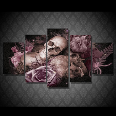 Skull and Rose Canvas Painting Set