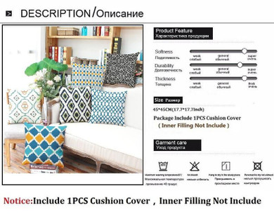 Geometric Pattern Accent Cushion Cover, Multi-color