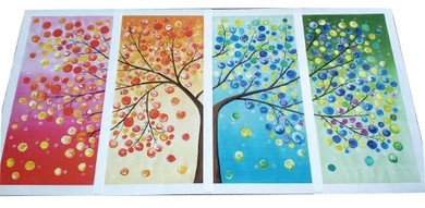 Colorful Trees Canvas Painting Set