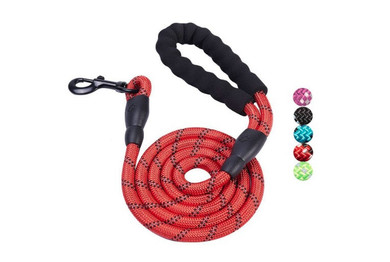 5 FT  Padded Handle Dog Leash with Reflective Threads