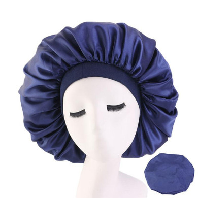 Blue Extra Large Wide Band Silky Bonnet