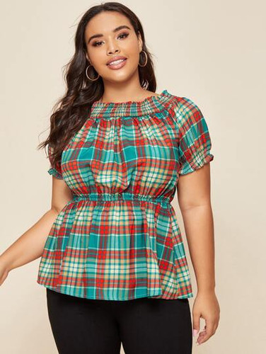 Tartan plaid blouse