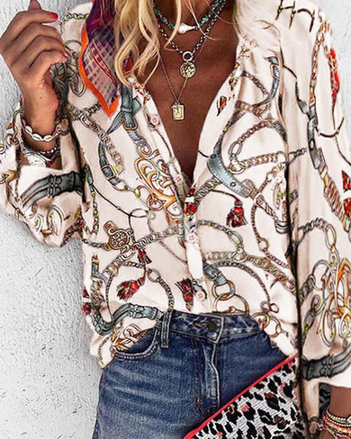 Women's Plus Size Blouse Shirt Geometric Sexy Long Sleeve V Neck Tops Loose Basic Top Blue Purple Red-816