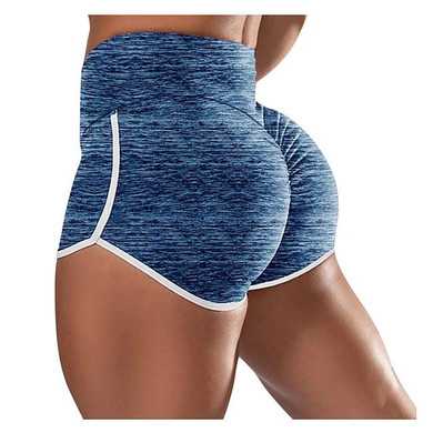 Women's High Waist Yoga Shorts Scrunch Butt Ruched Butt Lifting Shorts Tummy Control Butt Lift Breathable Black Purple Red Cotton Yoga Fitness Running Sports Activewear High Elasticity