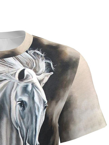 Men's Graphic 3D Animal T shirt 3D Print Print Short Sleeve Casual Tops Simple Classic Black / White Men's Graphic 3D Animal T shirt 3D Print Print Short Sleeve Casual Tops Simple Classic Black / White