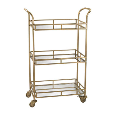 Julep Signature Gold & Mirror Bar Cart