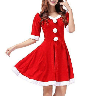 BFJFY Women Santa Claus Cosplay Costume Halloween Christmas Fancy Dress