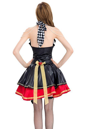 BFJFY Halloween Women's Red Heart Print Queen Cosplay Costume