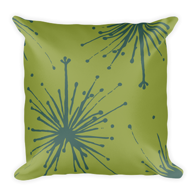 Flower Power Throw Pillow – Teal