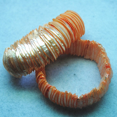 Wide Chunky Mother Of Pearl Bangle Bracelet, White or Dyed Colors