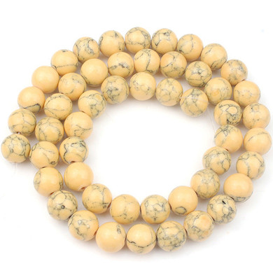 Dyed Howlite Round Stone Beads 4 to 12mm in 15in Strand, 9 Color Options