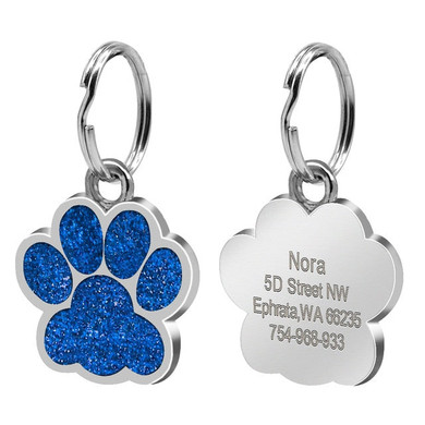Custom Dog Tag Engraved Pet Dog Collar Accessories Personalized Cat Puppy ID Tag Stainless Steel Paw Name Tags Pendant Anti-lost