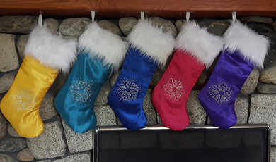 Luxury Christmas Stocking, Satin Christmas Stocking, Royal Luxe Pink Christmas Stocking