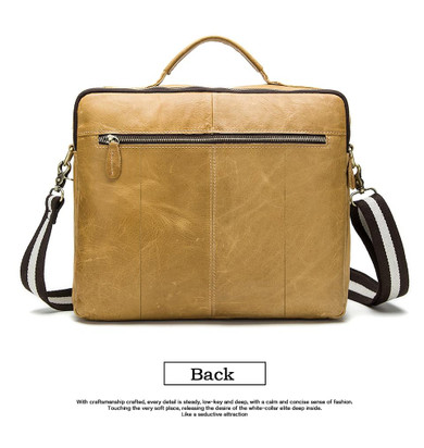 Briefcases men's messenger genuine leather for documents laptop business work
