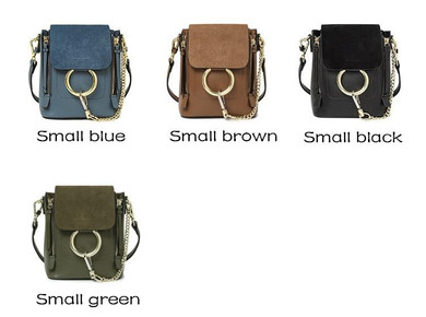 Backpack women genuine leather circle ring chain cross-body cover leather brand designer knapsack