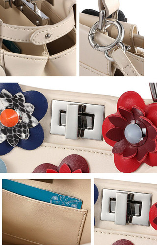 Bag woman flower handbags cow luxury flowers exquisite small leather shoulder diagonal fashion