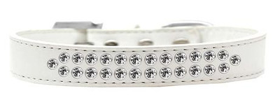 Two Row Clear Crystal Size Dog Collar
