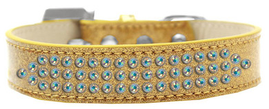 Three Row Ab Crystal Ice Cream Dog Collar Size