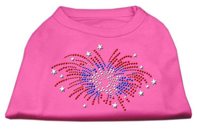 Fireworks Rhinestone Shirt Bright Pink