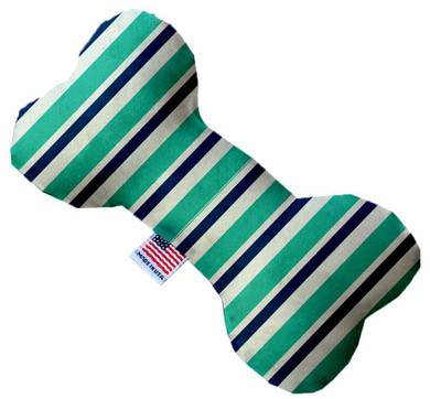 Aquatic Stripes Inch Canvas Bone Dog Toy