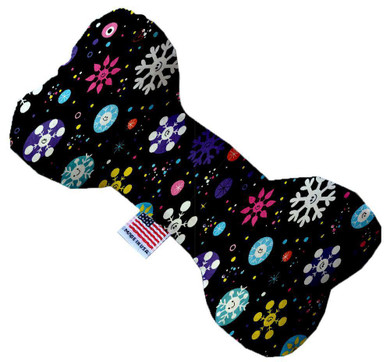 Smiley Snowflakes Inch Canvas Bone Dog Toy
