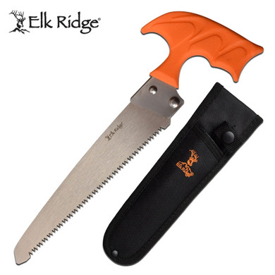Elk Ridge Hunting Saw 9.5 in Overall Length Orange Handle