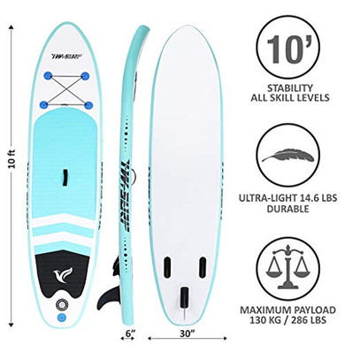 FITORON SUP Inflatable Stand Up Paddle Board with 10'30''6'' Premium Paddleboard & Bi-Directional Pump & Backpack Portable for Youth Adult Have Fun in River, Oceans and Lakes