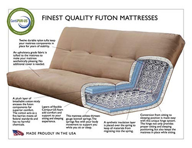 Kodiak Furniture Monterey Queen Size Futon Set, Suede Chocolate