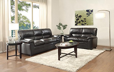 Homelegance Talon Contemporary Loveseat Bonded Leather, Black