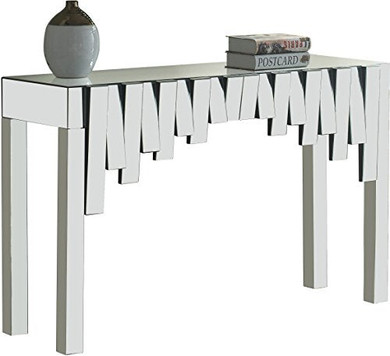 Meridian Furniture Modern | Contemporary Mirrored Console Table, 48" W x 15.5" D x 31" H,