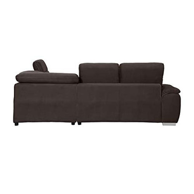 Homelegance Platina 103" Sectional Sofa with Pull Out Bed and Ottoman, Chocolate Fabric