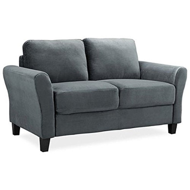 Pemberly Row Loveseat in Dark Gray