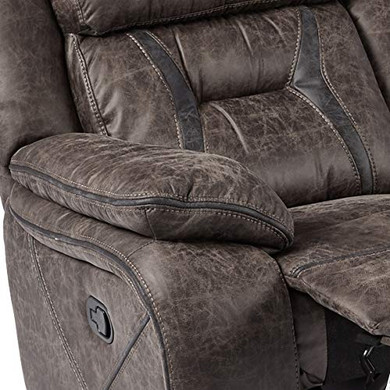 Homelegance Oliver 86" Microfiber Double Reclining Sofa (Manual), Dark Brown