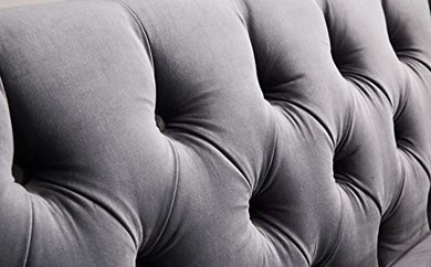 TOV Furniture The Rimini Collection Modern Velvet Upholstered Living Room Sofa, Gray