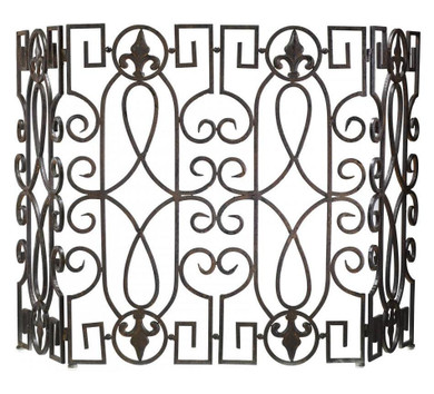 Rustic Iron 31in. Wrought Iron Fire Screen - Style: 7313916