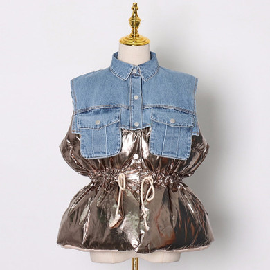 Denim Puffer Vest