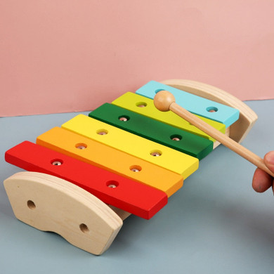 JOH Wooden Eight-Notes Frame Style Xylophone for Kids