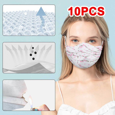 10 PCS Adults' Print Mask Disposable