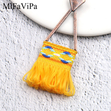 European and American geometric love triangle tassel earrings cloth thread ears new design earrings