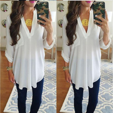 V-Neck Chiffon Blouse