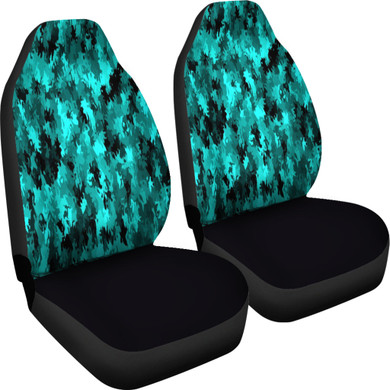 Coral Teal Camo Car Seat Covers